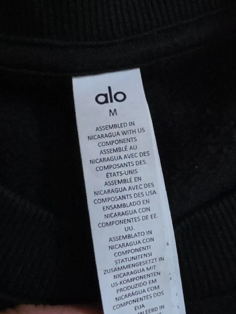 Alo Black Logo Crewneck Sweatshirt & Sweatpants Straight Leg Set Size Medium - Picture 2 of 8